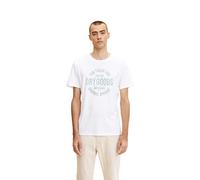 TOM TAILOR Camiseta de Algodón Con Logo Estampado Camiseta, Hombre, Blanco (20000-blanco), 3XL