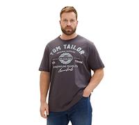 TOM TAILOR Camiseta de Algodón con Logo Estampado, Gris (10899-gris Asfalto), 3XL para Hombre