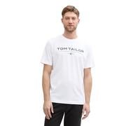 TOM TAILOR Camiseta de algodón para Hombre con Logotipo Impreso, 20000 - White, 3XL