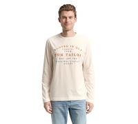 TOM TAILOR Camiseta de Manga Larga para Hombre, Gardenia White 10348 - Juego de Mesa, XL