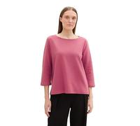 TOM TAILOR Camiseta de Manga Larga para Mujer 1043102 con Estructura, 16348 - Velvet Rosa, XS