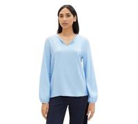 TOM TAILOR Camiseta de Manga Larga para Mujer, 34913 - Rayas Finas Azules y Blancas, XXS