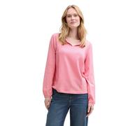 TOM TAILOR Camiseta de Manga Larga para Mujer, 37474 - Bright Rose White Thin Stripe, XL