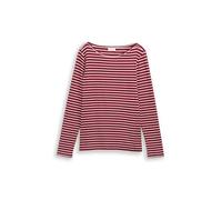 TOM TAILOR Camiseta de Manga Larga para Mujer, 40026 - Red Offwhite Stripe, L