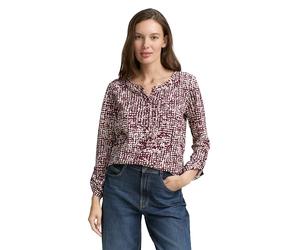 TOM TAILOR Camiseta de Mujer, 38403 - Diseño Abstracto de Lunares Rojos Oscuros, XL
