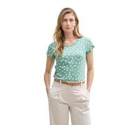 TOM TAILOR Camiseta de Mujer con Cuello Redondo, 37822 - Green Blue Dots, 3XL
