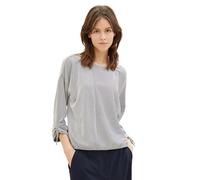 TOM Tailor Camiseta de Mujer de Rayas con Manga Francesa