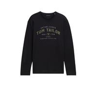TOM TAILOR Camiseta gris / negro / blanco M gris / negro / blanco