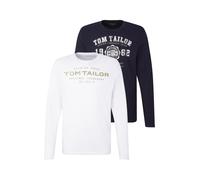 TOM TAILOR 1034857 Camiseta de manga larga en paquete doble para Hombre, Azul (10690 - Knitted Navy), L