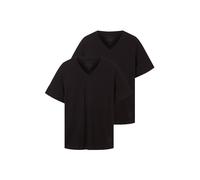 TOM TAILOR Pack de Dos Camisetas de Algodón Con Cuello de Pico Pack de dos camisetas de algodón con cuello de pico, Hombre, Negro (29999-negro), XL