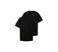 Pack doble de camisetas de hombre TOM TAILOR con cuello redondo confeccionadas en algodón, Negro (29999-Negro), S