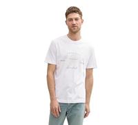 TOM TAILOR Camiseta para Hombre, 13308 - White 1, XS