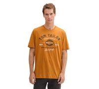 TOM TAILOR Camiseta para Hombre con Estampado, 10821 - Mantequilla de Cacahuete marrón, M