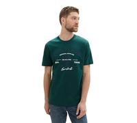 TOM TAILOR Camiseta para Hombre con Logotipo Estampado de algodón, 10834 Deep Green Lake - Juego de Mesa [Importado de Alemania], XL