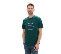 TOM TAILOR 1037735 Camiseta de algodón con Logotipo Impreso, 10834-Deep Green Lake, L Hombres
