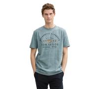 TOM TAILOR Camiseta para Hombre con Logotipo Impreso, 37578 - Grey Mint Navy Injected, S