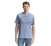 TOM TAILOR Camiseta para Hombre con Logotipo Impreso, 37679 - White Dove Blue Injected, M