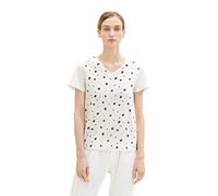TOM TAILOR 1037404 Camiseta, 32820 Offhwhite Small Leaf Design, L para Mujer