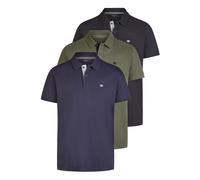 TOM TAILOR Camiseta Polo Hombre Manga Corta Algodón Regular Fit 3er Set-Pack
