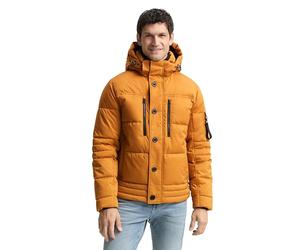 TOM TAILOR Chaqueta acolchada con capucha desmontable para hombre 1046971, 10821 - Mantequilla de cacahuete marrón, M