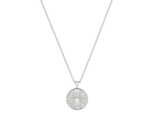 TOM TAILOR - Collar para Mujer en Acero inoxidable - Plateado - con Preciosa - Colgante de Círculo - TT-N0010