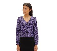 TOM TAILOR Denim 1038129 Blusas, 32417-Lilac Black Flower Print, XL para Mujer