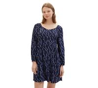 TOM TAILOR Denim 1040664 Vestido, 34682-Azul Marino Heart Print, L para Mujer
