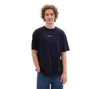 TOM TAILOR Denim 1040880 Camiseta básica con Logotipo Impreso, 11075-Navy, M Hombres