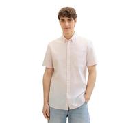 TOM TAILOR Denim 1041393 Camisa, 35477-Estructura Verde Coral Blanca, L para Hombre