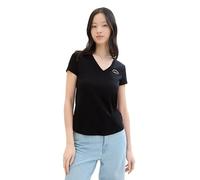 TOM TAILOR Denim 1042787 Camiseta básica con Cuello en V, 14482 Deep Black, XXL Mujeres