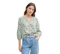 TOM TAILOR Denim 1045496 Blusas, 37809-White Green Blue Flower Print, XXL Mujeres