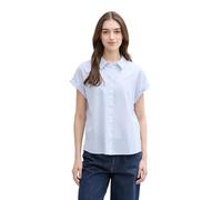 TOM TAILOR DENIM Blusa azul paloma / blanco, Talla L