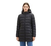 TOM TAILOR Denim - Abrigo acolchado ligero con capucha para mujer, Negro (14482-profundo negro), S