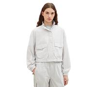 TOM TAILOR Denim Anylon Chaqueta de Entretiempo con Bolsillos, 32253-Basic Light Grey, L para Mujer