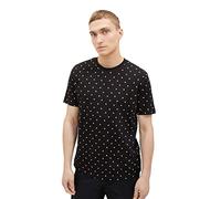 TOM TAILOR Denim Camiseta de hombre con estampado all over confeccionada en algodón, Negro (32486-mini estampado negro multicolor), XXXL