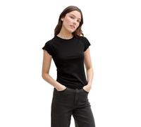 TOM TAILOR Denim Camiseta de Manga Corta raglán para Mujer, 14482 Deep Black, M