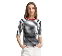 TOM TAILOR Denim Camiseta de Rayas para Mujer, 25924 - Navy White Stripe, L