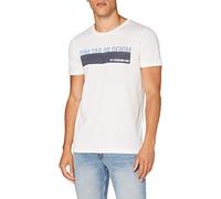 TOM TAILOR Denim Hombre Camiseta con estampado 1016303, 11186 - Blanc De Blanc White, L
