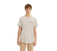 TOM TAILOR Denim Hombre Camiseta con estampado 1033025, 11754 - Light Dove Grey, M