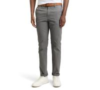 TOM TAILOR Denim Hombre Pantalones chinos con cinturón 1008253, 10952 - Castlerock Grey, 33W / 34L