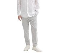TOM TAILOR Denim Pantalones Chinos de Corte Regular para Hombre con cinturón, 34730 - Gris Blanco Mini Houndstooth, 33W / 32L