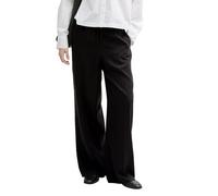 TOM TAILOR Denim Pantalones de Pierna Ancha para Mujer con cordón, 14482 Deep Black, L