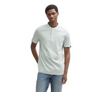 TOM TAILOR Denim Polo de piqué para Hombre con Cuello Alto, 38111 - Fresh Green White Two Tone, M