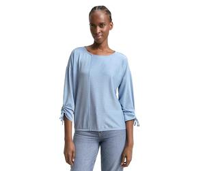 TOM TAILOR Denim Señoras Camiseta 1035680, 31347 - Small Mid Blue White Stripe, XXL