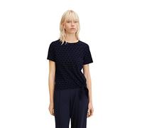TOM TAILOR Denim Señoras Camiseta con nudo 1032811, 30605 - Navy Logo Print, L