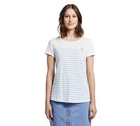 TOM TAILOR Denim Señoras Camiseta de rayas con estampado de corazón 1017275, 21359 - Light Blue White Stripe, S