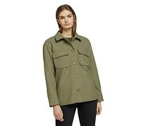 TOM TAILOR Denim Señoras Chaqueta con aspecto de forro polar 1024550, 26339 - Dull Olive Green Melange, M