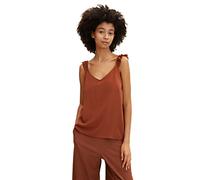 TOM TAILOR Denim Señoras Top con volantes 1031749, 29566 - Nut Brown, S