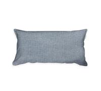 TOM TAILOR Funda de almohada de mezcla jaspeada tejida, 40 x 80 cm, 40 % algodón, 25 % viscosa, 35 % poliéster, con ribete y cremallera de marca, color azul (Soft Navy)