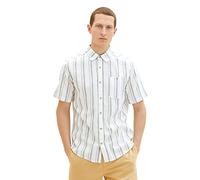 TOM TAILOR Hombre Camisa 1034902, 31240 - Off White Base Big Stripe, L
